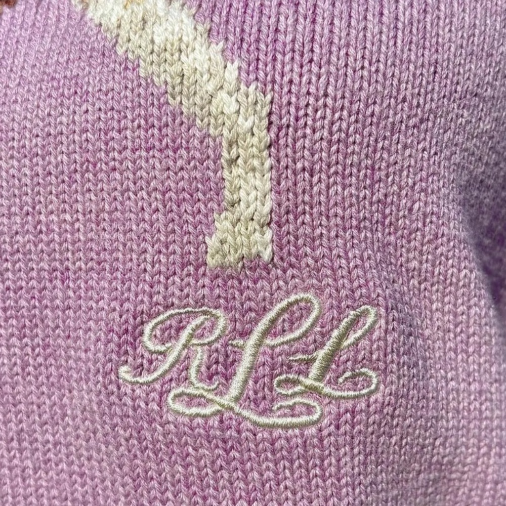 Ralph Lauren Beagle crewneck sweater pink lavender cotton pullover 3X see meas. - Picture 4 of 6